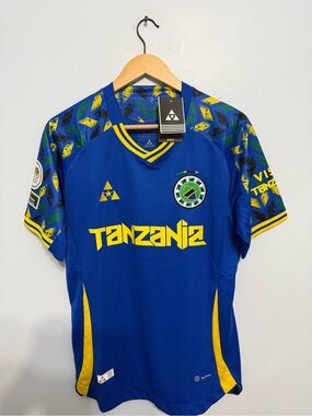 Tanzania Blue & Yellow Men's Soccer Jersey - Official Team Style